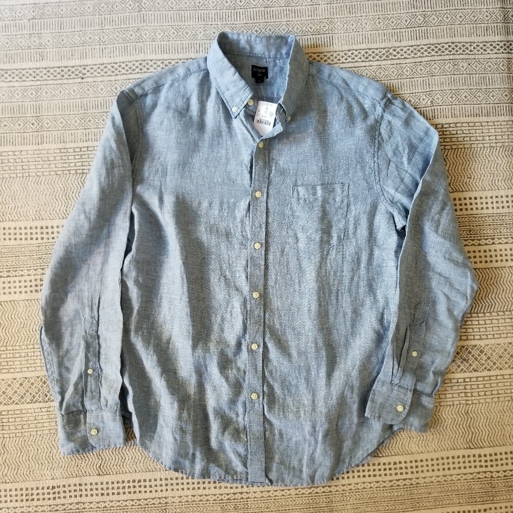 J. Crew Linen Buttondown Longsleeve Shirt